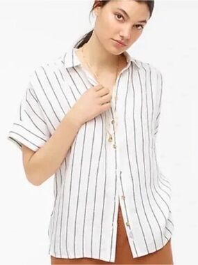 J.Crew linen Baird McNutt relaxed short sleeve button up shirt NWT